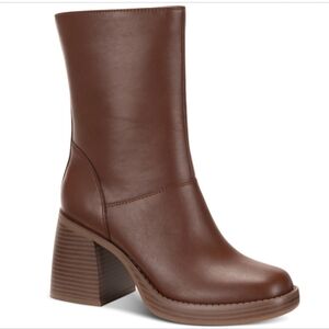 Sun + Stone Aleenn Dress Booties, Size 8.5M, Walnut